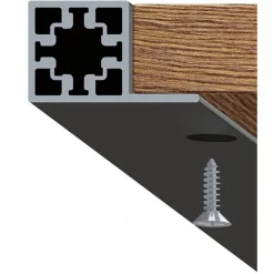 Profil aluminium noir en tube carré pour système Cadro - longueur 3 m HETTICH