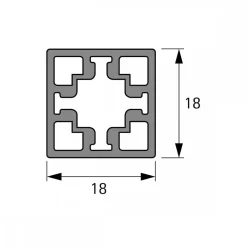 Profil aluminium noir en tube carré pour système Cadro - longueur 3 m HETTICH