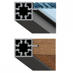 Profil aluminium noir en tube carré pour système Cadro - longueur 3 m HETTICH