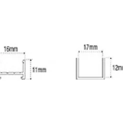 Profil aluminium noir pour système LED MEC 1 et 2 - 3 mètres L&S LIGHT