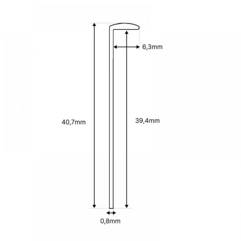 Profil aluminium pour protection de plan de travail 38 mm NORDLINGER