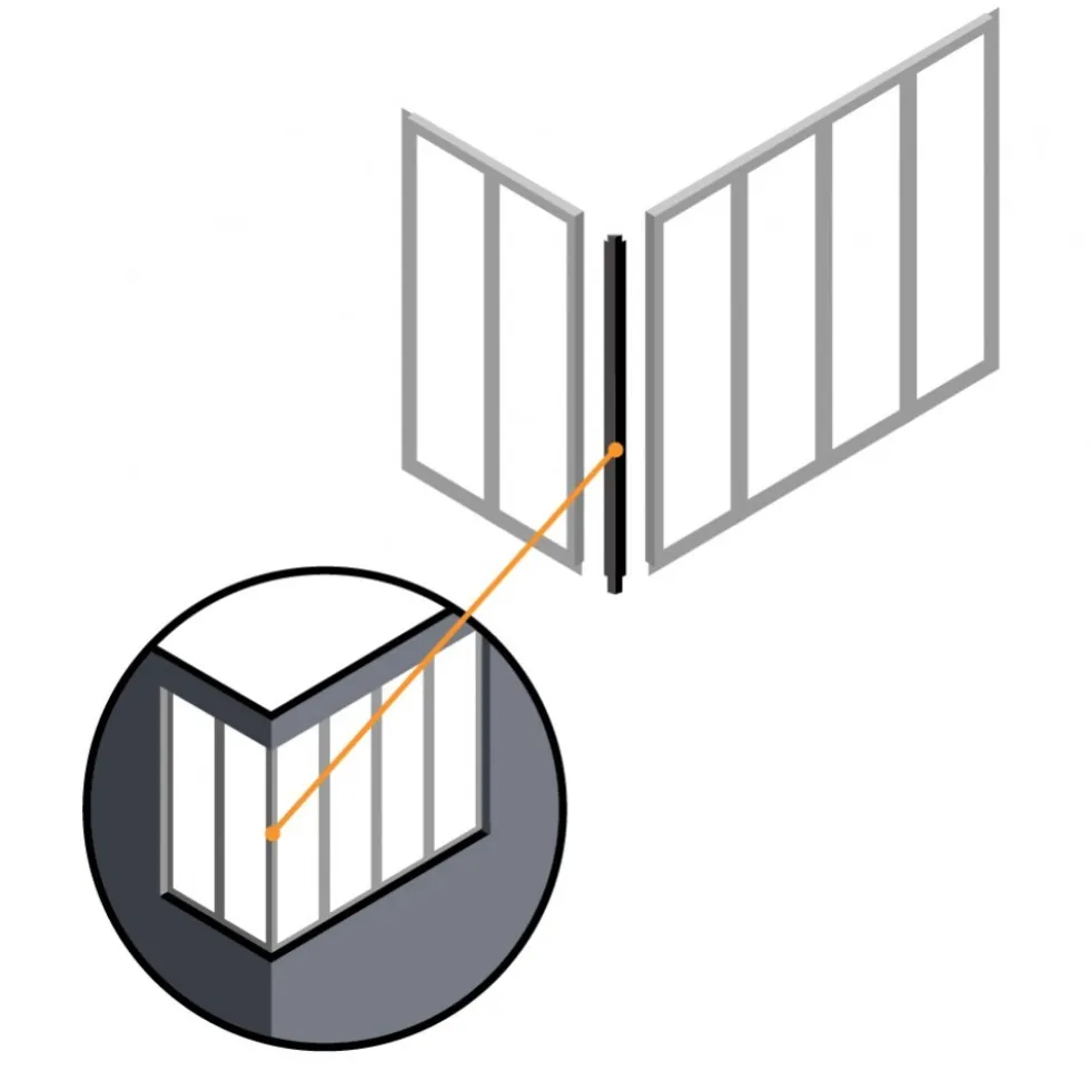 Profil d'angle pour verrière intérieure - 108 cm - noir Kit Atelier