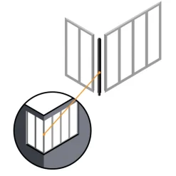 Profil d'angle pour verrière intérieure - 108 cm - blanc Kit Atelier