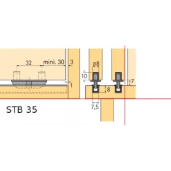 Profilé de guidage inférieur STB 35 HETTICH