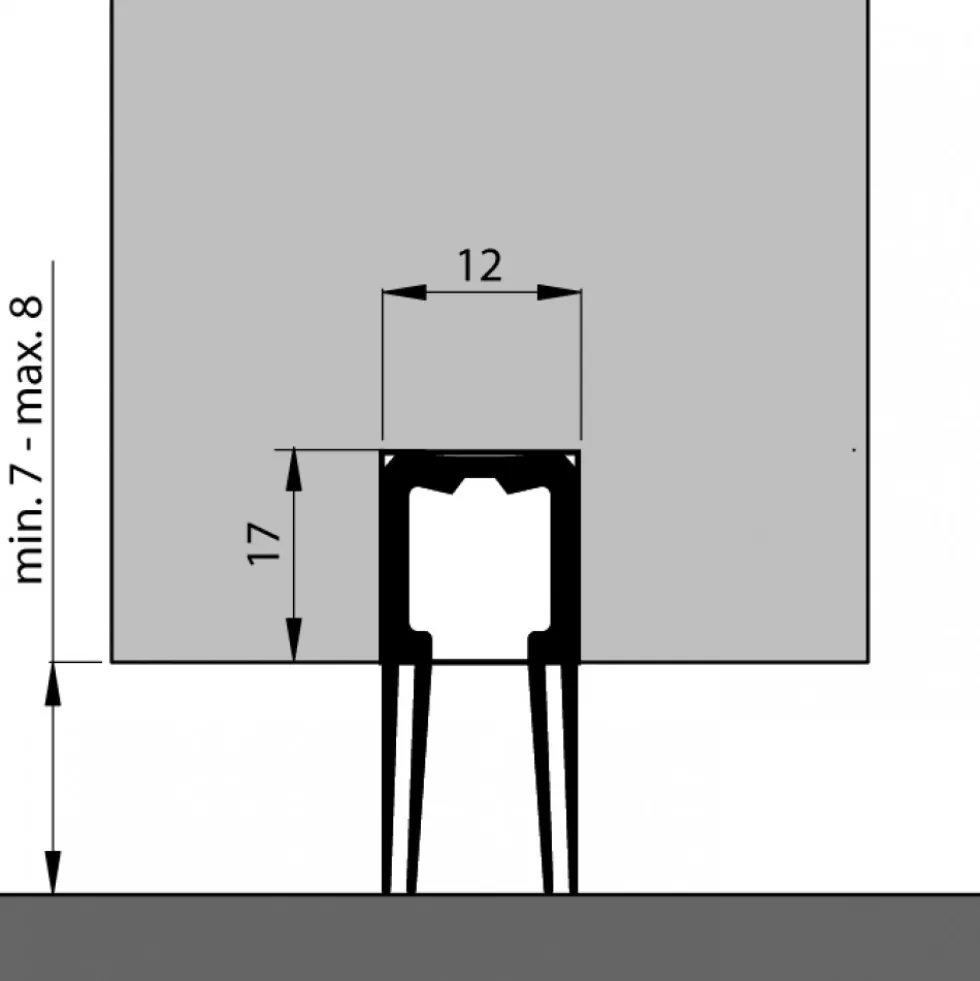 Profil d'encadrement de porte ASP - aluminium anodisé - joint silicone ELLEN