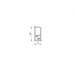 Profil d'étanchéité rectangulaire en kit Miniline 2350 mm EMUCA