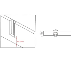 Profil mural - à encastrer ou en applique - pour supports système PIN SALICE