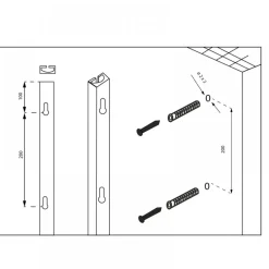 Profil mural - à encastrer ou en applique - pour supports système PIN SALICE