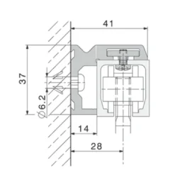 Profil équerre pour rail haut Junior 40 HAWA