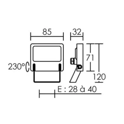 Projecteur extérieur LED - 10W - IP65 - blanc ou noir - Michelle ARIC
