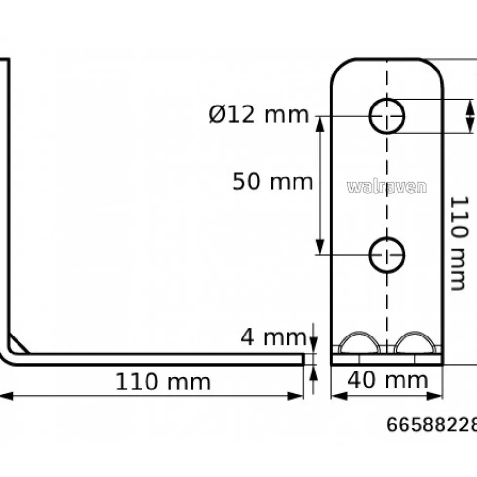 Équerre de montage - angle 90° WALRAVEN