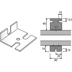 Équerre frontale - Stabilisateur de façade pour tiroir InnoTech Atira HETTICH