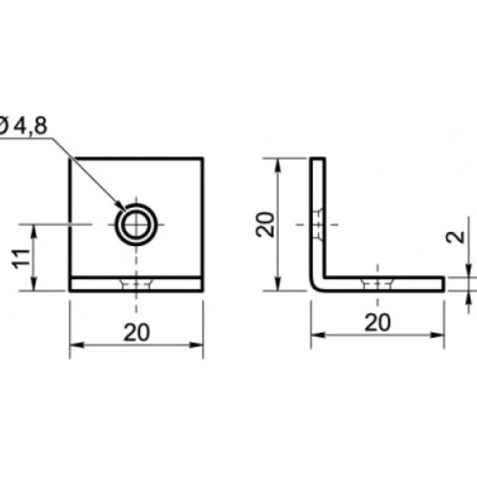 Équerre simple en acier zingué LUDMANN