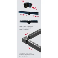 Raccord d'angle pour caniveau avec grille inox 304L - Slimline ACO