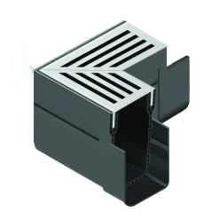 Raccord d'angle pour caniveau avec grille inox 304L - Slimline ACO