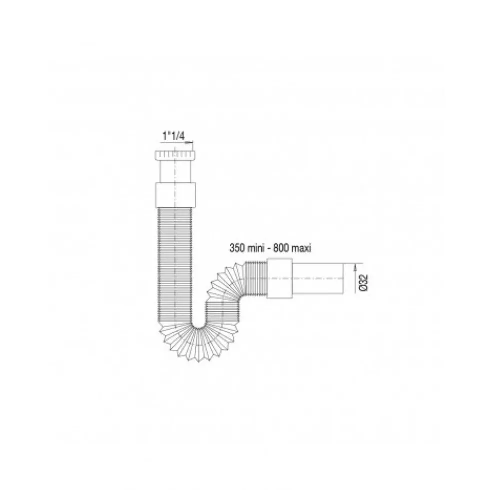 Raccord lavabo Moduloflex - flexible et extensible - diamètre 32 mm VALENTIN