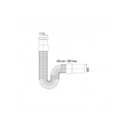 Raccord évier Moduloflex - flexible et extensible - diamètre 40 mm VALENTIN