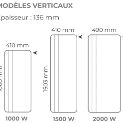 Radiateur électrique à chaleur douce - vertical - 1500 W - Chamane Intuis