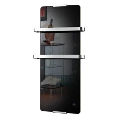 Radiateur sèche serviette Noir -900 W - thermostatique et électronique CHEMIN' ARTE