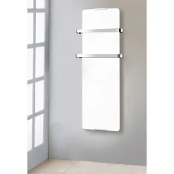Radiateur sèche-serviettes blanc 1200W 120 cm avec barres amovibles CHEMIN' ARTE