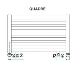 Radiateur sèche-serviettes eau chaude - 750 W - blanc - Quadré RSS IRSAP