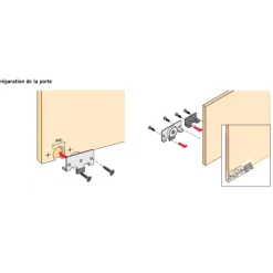 Rail de coulissage et guidage porte coulissante SlideLine 56 HETTICH