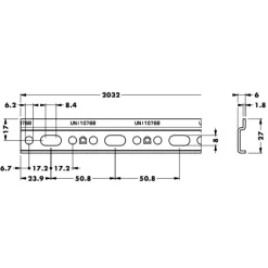 Rail de fixation de placards hauts 875 pour suspensions 801/806/818 CAMAR