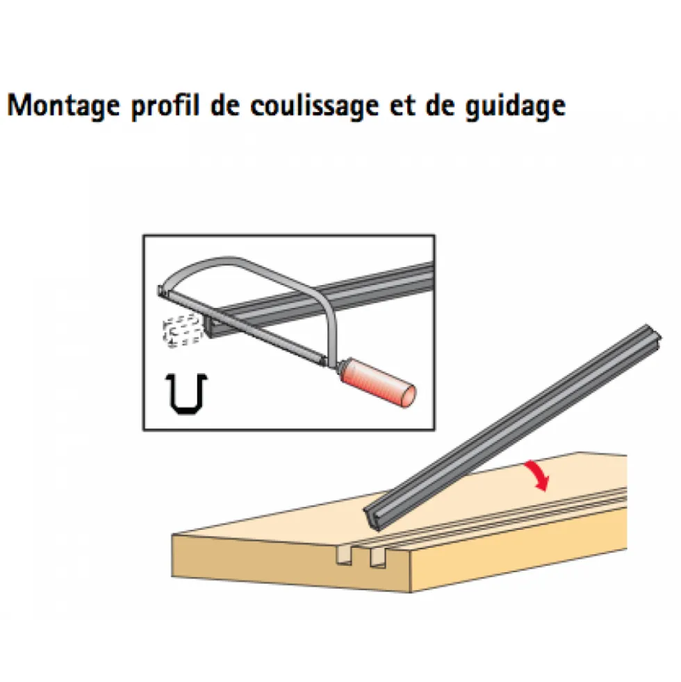 Rail de porte coulissante PVC SlideLine 55+ HETTICH
