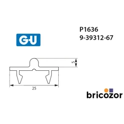 Rail de roulement - pour ferrure coulissante levante GU 937 FERCO
