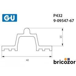 Rail de roulement P 432 pour ferrures coulissantes levantes GU937 FERCO