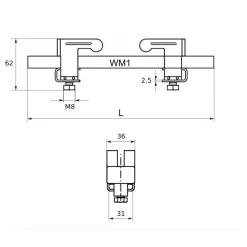 Rail de supportage - Accroche tout - fixation sur IPN - Bis WM1 WALRAVEN