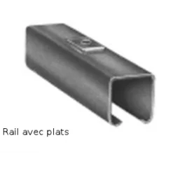 Rail haut pour porte coulissante 110 200 longueur 2000 mm ou 3000 mm ROB