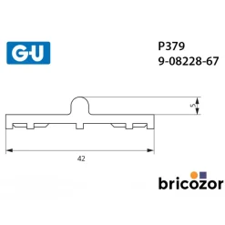 Rail roulement plat P379 - pour ferrures coulissantes levantes GU 937 FERCO