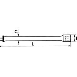 Rallonge angulaire pour douilles 1/4" R-211-SP - chromé brillant - L 75 mm SAM OUTILLAGE