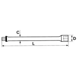 Rallonge droite 1/2 avec clip inox S-215-FME SAM OUTILLAGE