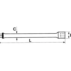 Rallonge flexible pour douilles carré de 1/4" R-220 - longueur 150 mm SAM OUTILLAGE