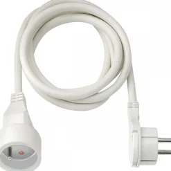 Rallonge électrique avec fiche plate - blanc - avec anneau rabattable BRENNENSTUHL