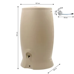 Récupérateur d'eau beige + kit collecteur - 1000 litres - Recup'O EDA PLASTIQUES
