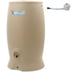 Récupérateur d'eau beige + kit collecteur - 1000 litres - Recup'O EDA PLASTIQUES