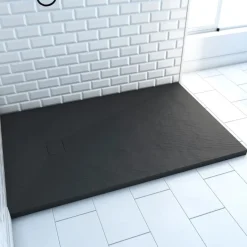 Receveur de douche effet pierre - ardoise noir mat - Stone 2 AURLANE