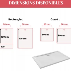 Receveur de douche extra-plat 120x90cm en céramique - blanc - Camille JACOB DELAFON