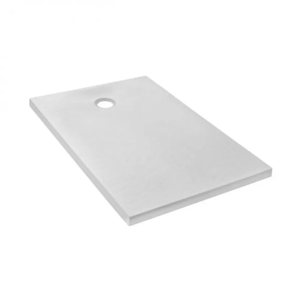 Receveur de douche extraplat antidérapant 140x80cm - texturé pierre blanc mat - Ipso JACOB DELAFON