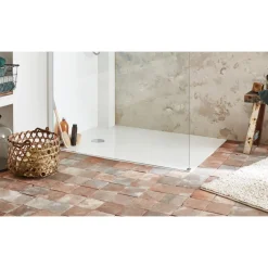 Receveur de douche extraplat antidérapant 100x80cm - texturé pierre blanc mat - Ipso JACOB DELAFON