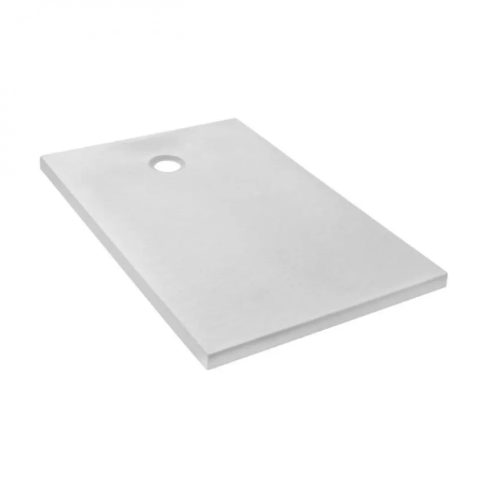 Receveur de douche extraplat antidérapant 100x80cm - texturé pierre blanc mat - Ipso JACOB DELAFON