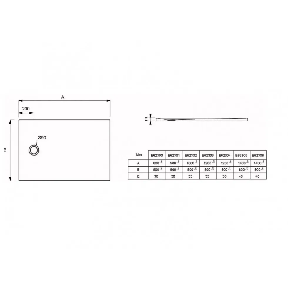 Receveur de douche extraplat antidérapant 100x80cm - texturé pierre blanc mat - Ipso JACOB DELAFON