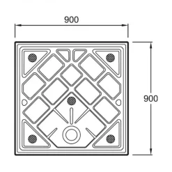 Receveur de douche extra-plat 90x90cm en céramique - blanc - Camille JACOB DELAFON