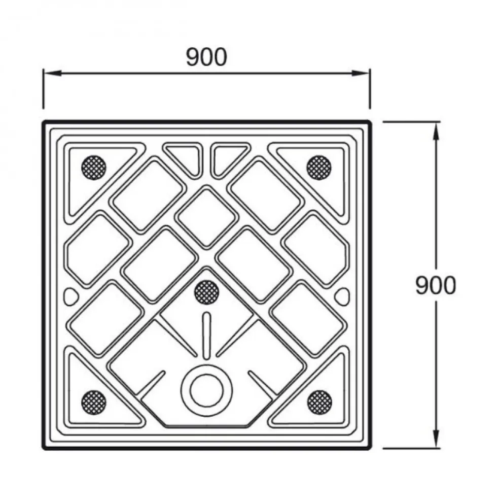 Receveur de douche extra-plat 90x90cm en céramique - blanc - Camille JACOB DELAFON