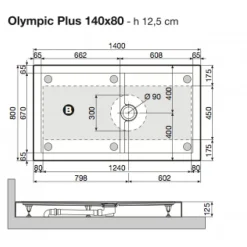Receveur de douche à poser extra-plat 140x80 cm - Olympic Plus NOVELLINI