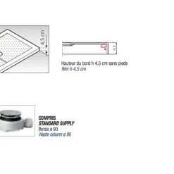 Receveur de douche à poser extra-plat 160x80 cm - Olympic Plus NOVELLINI