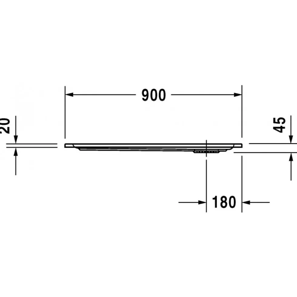 Receveur de douche 90 x 90 cm - antidérapant - Starck Slimline DURAVIT